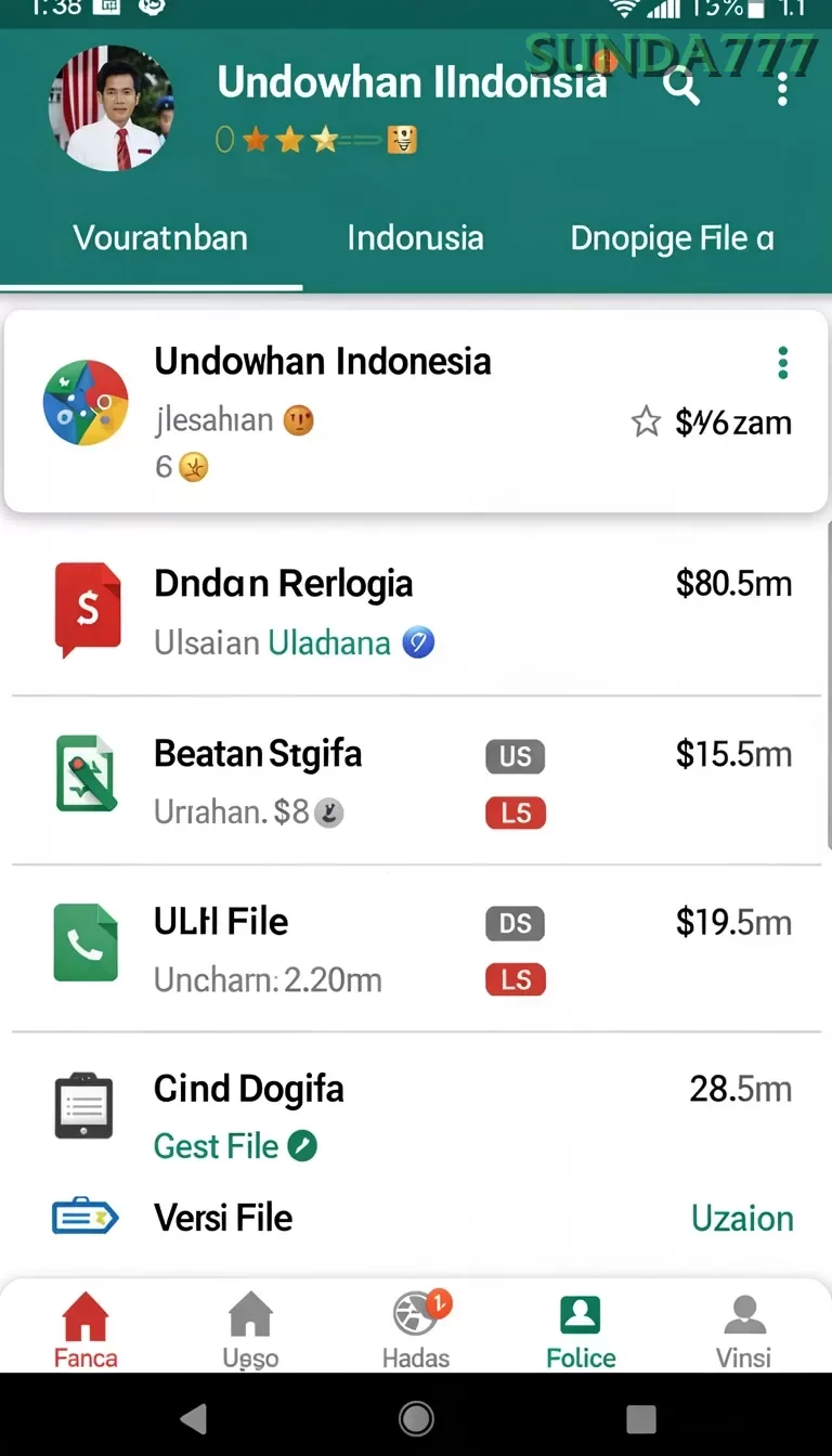 Cuplikan layar PC789 — menu navigasi